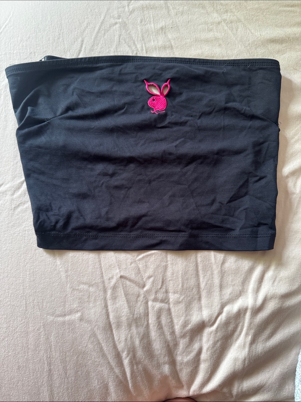 PLAYBOY Black Tubetop with Pink Bunny Logo